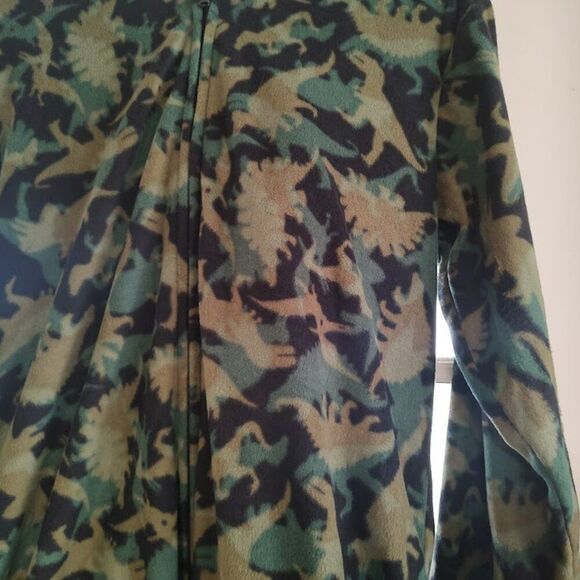 New The Children's Place Hooded Green Dinosaur One Piece Sleeper Boy's XXL 16 - Picture 2 of 4